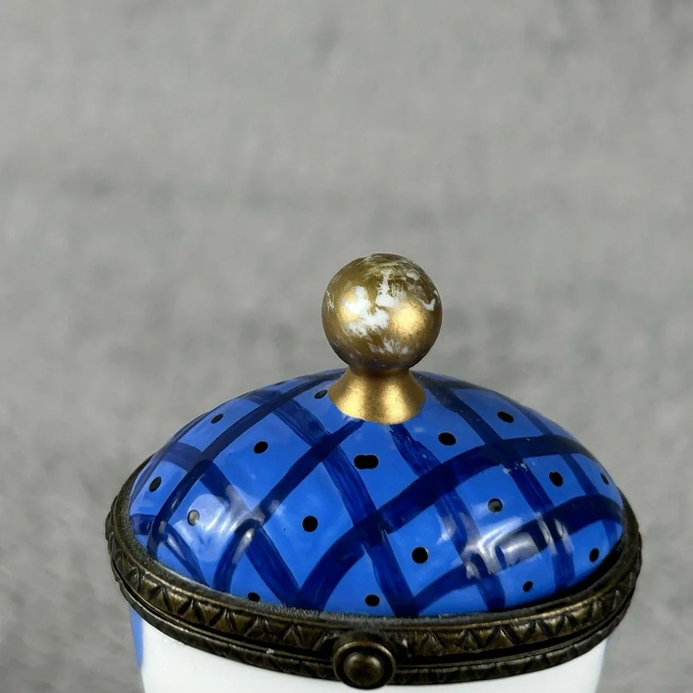 Tracy Porter The Home Collection trinket box shaped like vase, w/bird on grapes